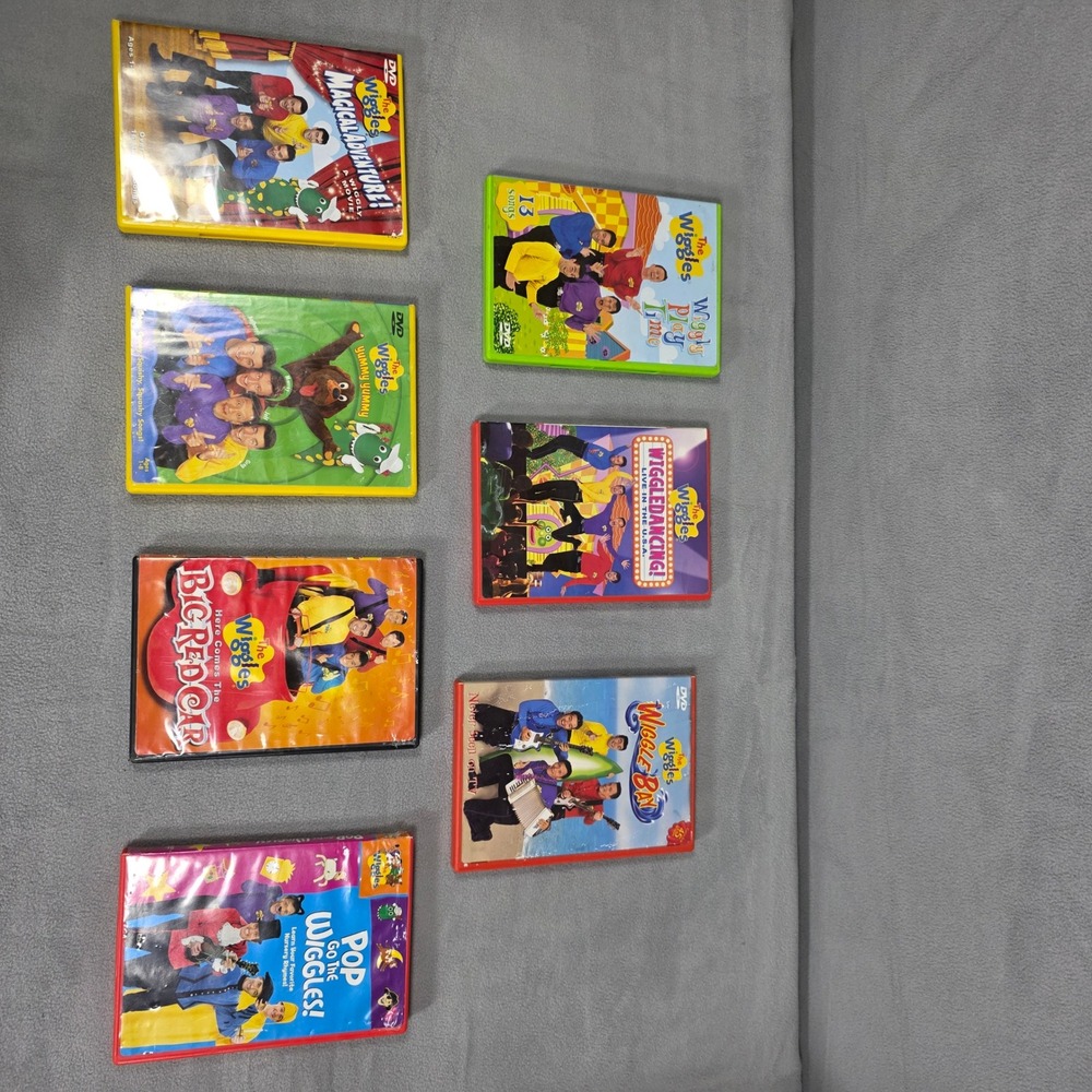 VTG The Wiggles DVD Lot of 7 Kids Music Educational Movies Multicolor